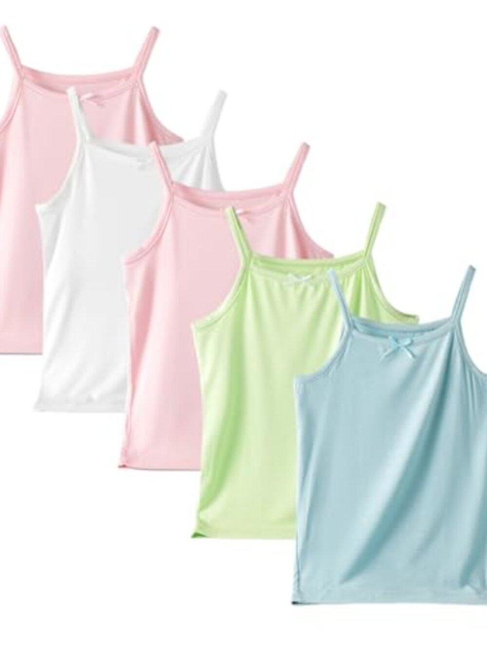 Girls Modal Camisole Undershirts 5-Pack Soft Breathable Tank Tops
